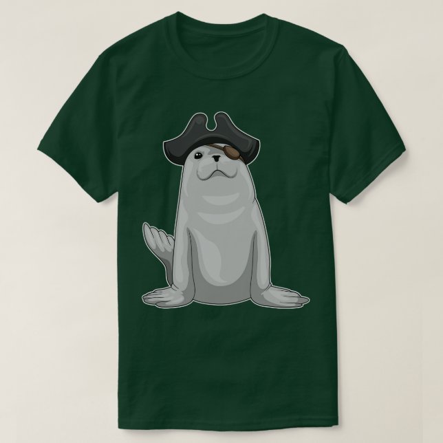 Seal Pirate Eye patch T-Shirt (Design Front)
