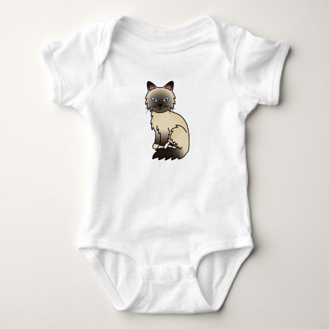 Seal Point Birman / Ragdoll Cat Baby Bodysuit (Front)