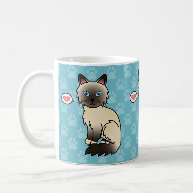 Seal Point Birman / Ragdoll Cat Love Coffee Mug (Left)