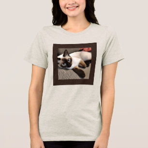 Seal Point Siamese Digital Portrait Tri-Blend Shirt