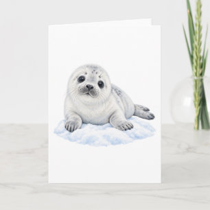 Seal Pup on Soft Snow Card
