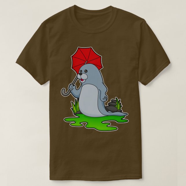 Seal Raining Umbrella 2 T-Shirt (Design Front)