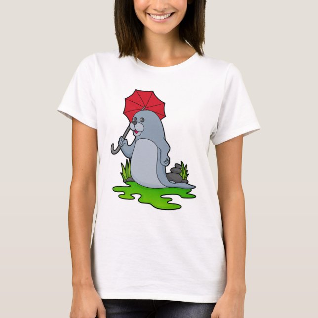 Seal Raining Umbrella T-Shirt (Front)