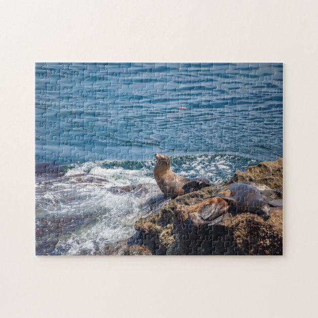 Seal Rock at La Jolla Beach in San Diego Jigsaw Puzzle (Horizontal)