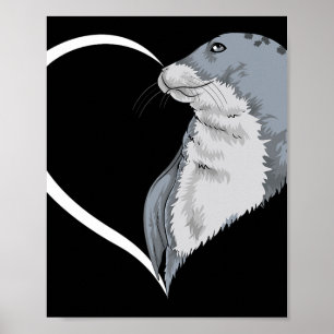 Seal S For Women Girls Kids Heart Cute Seal  Poster