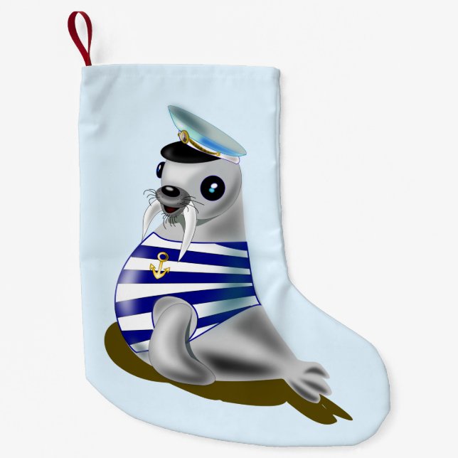 Seal Sailor Funny Christmas Stocking (Front)