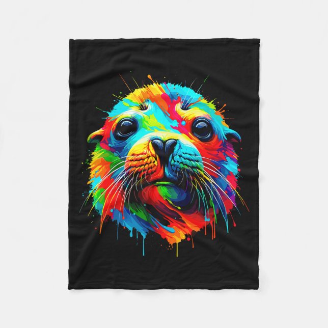 Seal Sea Lion  Fleece Blanket (Front)