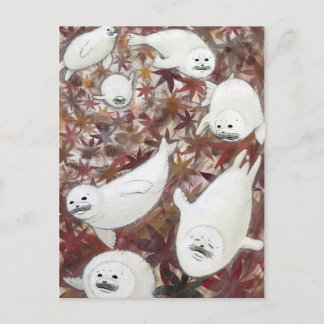 Seal Season Season Autumn Postcard