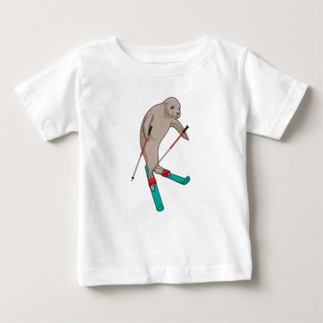 Seal Skier Ski Baby T-Shirt (Front)