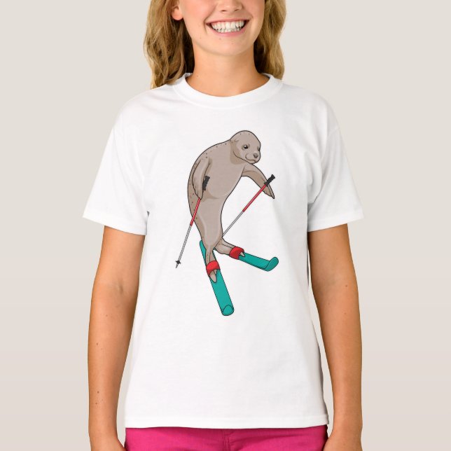 Seal Skier Ski T-Shirt (Front)