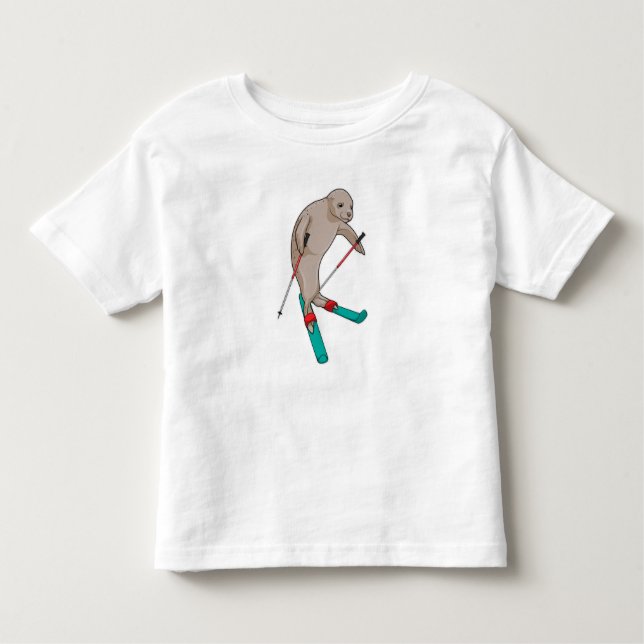 Seal Skier Ski Toddler T-Shirt (Front)
