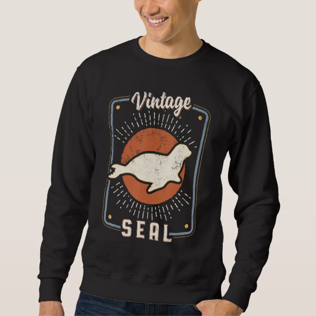 Seal Vintage Retro Classic Animal Love 1 Sweatshirt (Front)