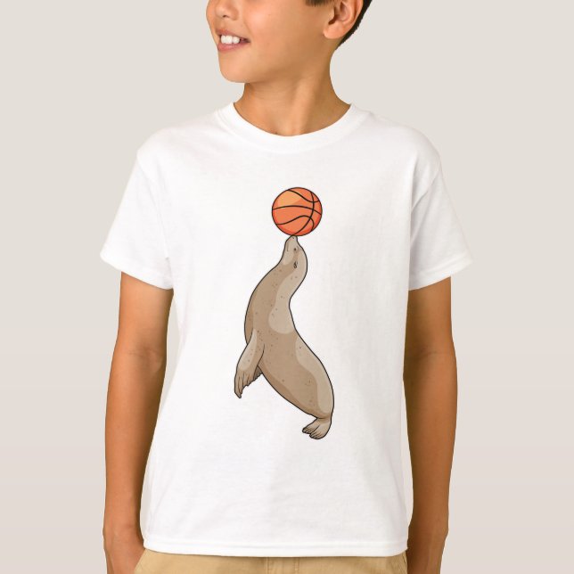 Seal with Basketball T-Shirt (Front)