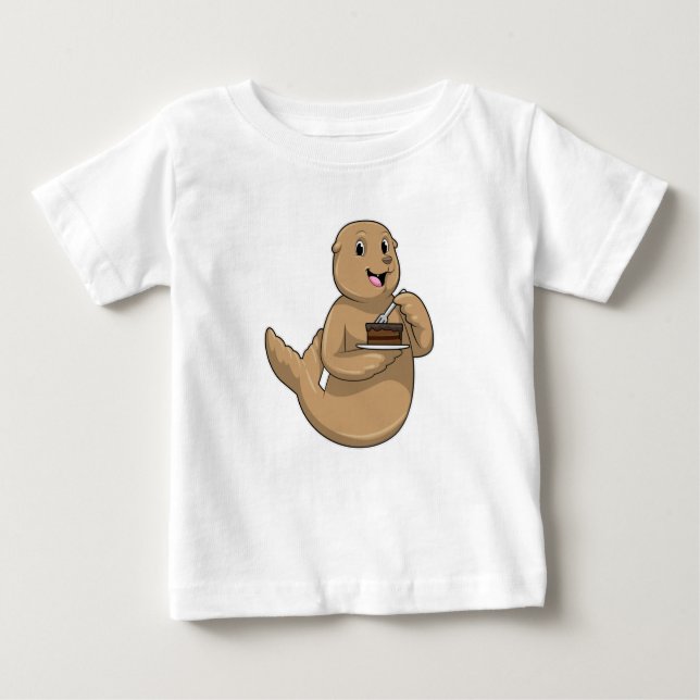Seal with Cake Baby T-Shirt (Front)