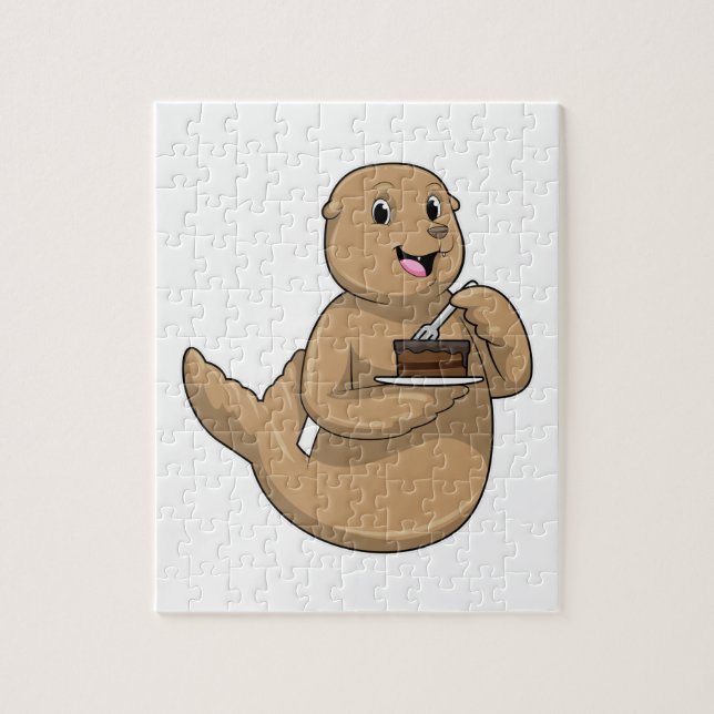 Seal with Cake Jigsaw Puzzle (Vertical)