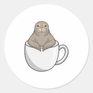 Seal with Coffee cup