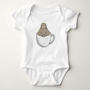 Seal with Coffee cup Baby Bodysuit