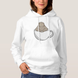 Seal with Coffee cup Hoodie