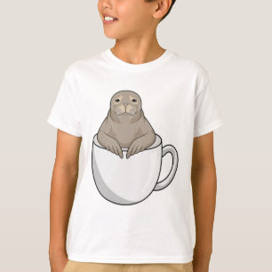 Seal with Coffee cup T-Shirt