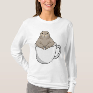 Seal with Coffee cup T-Shirt