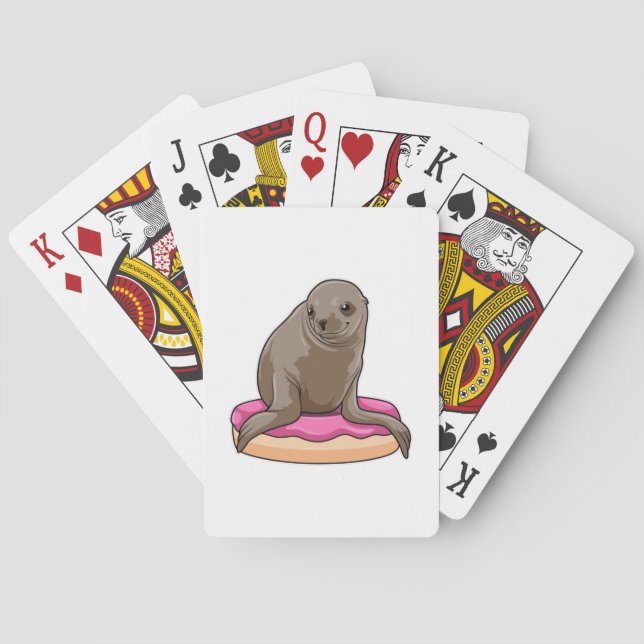 Seal with Doughnut Playing Cards (Back)
