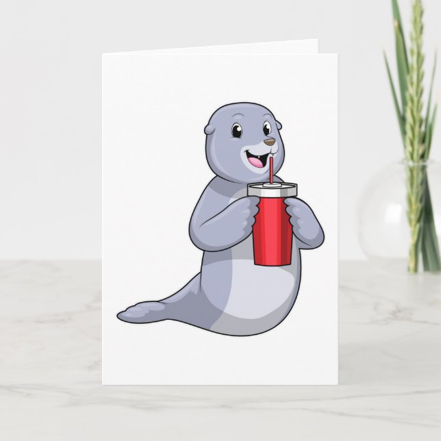 Seal with Drinking cup Card (Front)