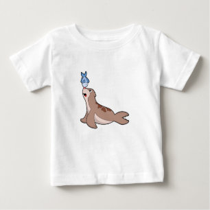 Seal with Fish (2).PNG Baby T-Shirt