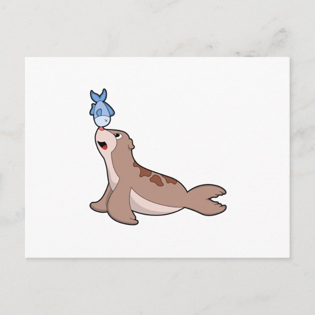 Seal with Fish (2).PNG Postcard (Front)