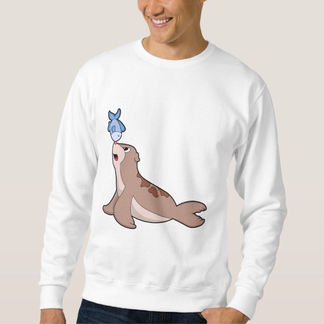 Seal with Fish (2).PNG Sweatshirt (Front)