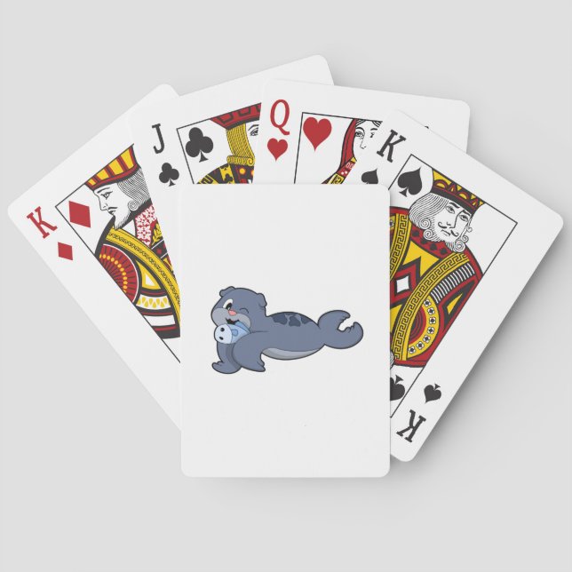 Seal with Fish (3).PNG Playing Cards (Back)