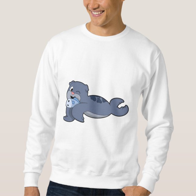 Seal with Fish (3).PNG Sweatshirt (Front)