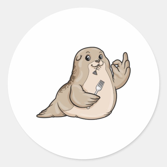 Seal with Fish & Fork (Front)