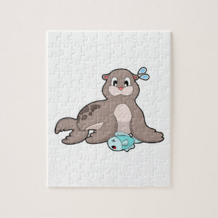 Seal with Fish Jigsaw Puzzle