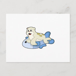 Seal with Fish Postcard