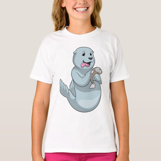 Seal with Fish T-Shirt (Front)