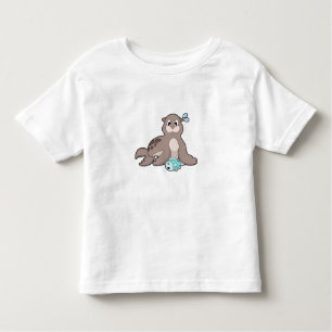 Seal with Fish Toddler T-Shirt