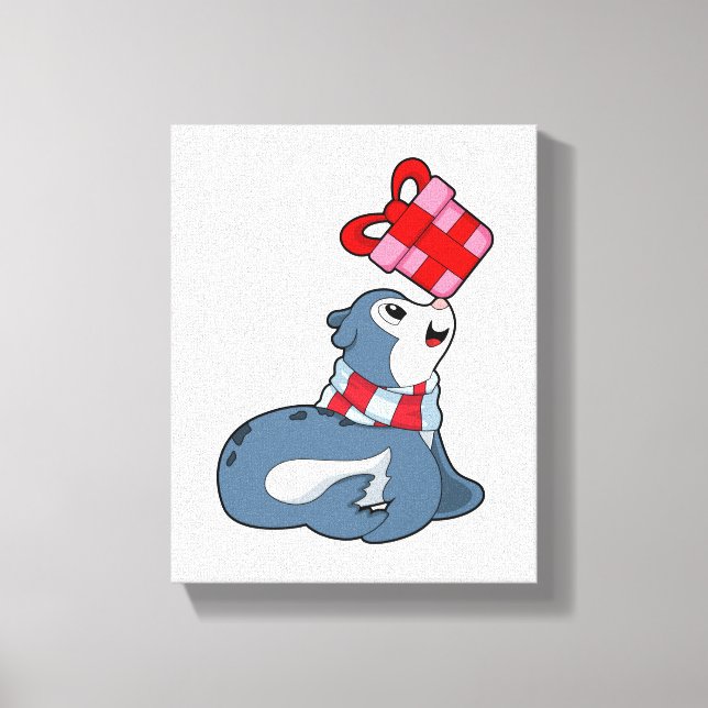 Seal with Gift Canvas Print (Front)