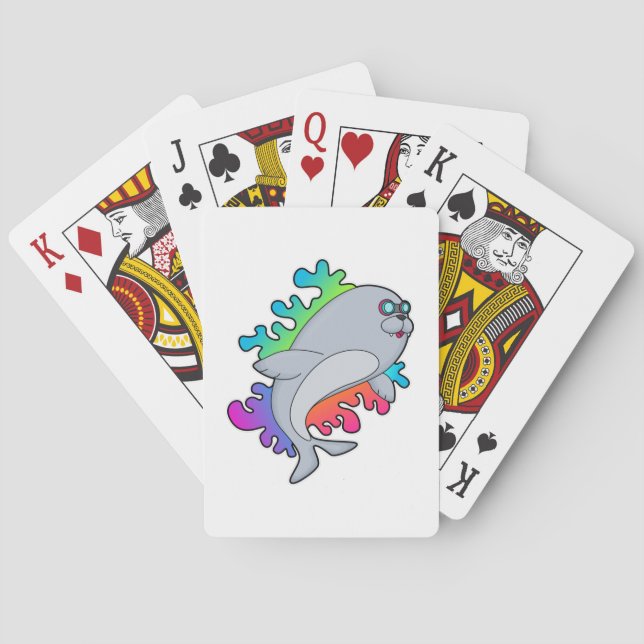 Seal with Glasses Playing Cards (Back)