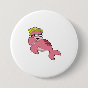 Seal with Glasses.PNG 7.5 Cm Round Badge