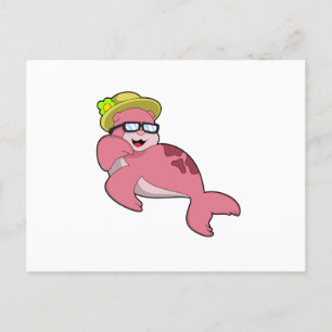 Seal with Glasses.PNG Postcard