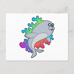 Seal with Glasses Postcard