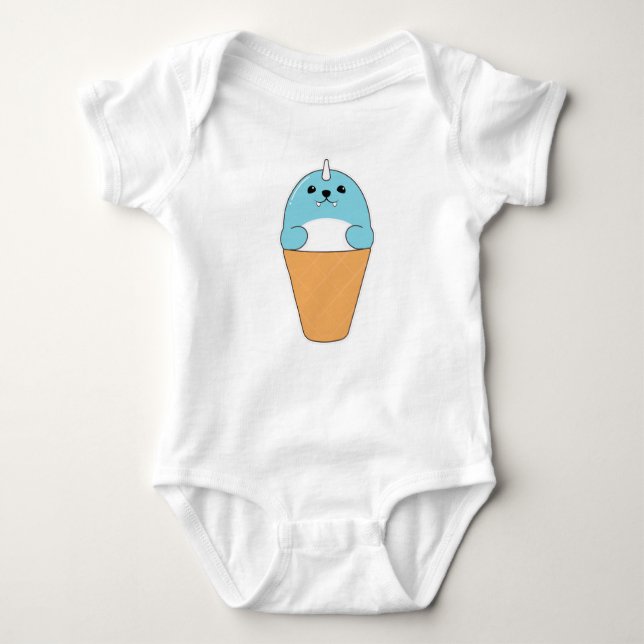 Seal with Ice cream cone Baby Bodysuit (Front)