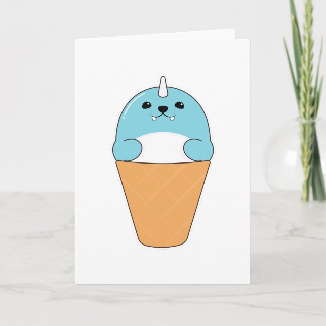 Seal with Ice cream cone Card (Front)