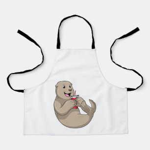 Seal with Mug with Straw Apron