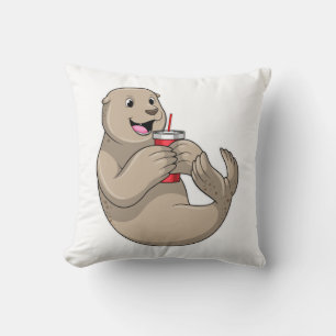 Seal with Mug with Straw Cushion
