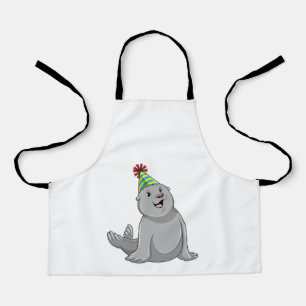 Seal with Party hat Party Apron