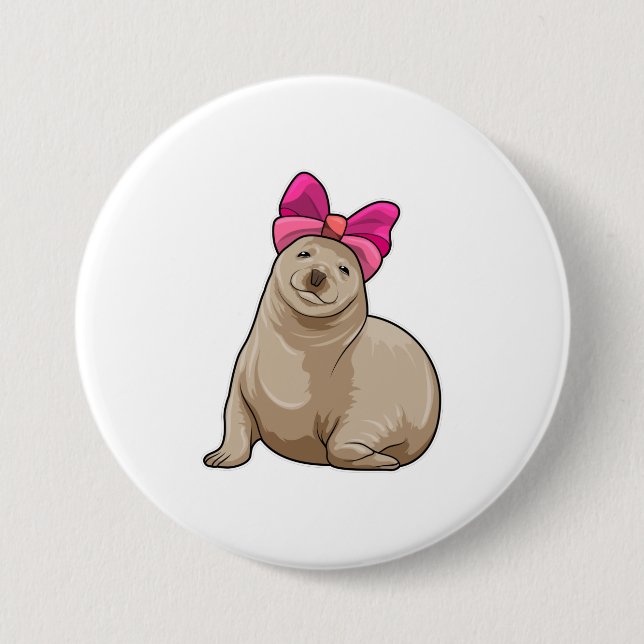 Seal with Ribbon 7.5 Cm Round Badge (Front)