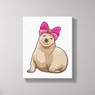 Seal with Ribbon Canvas Print