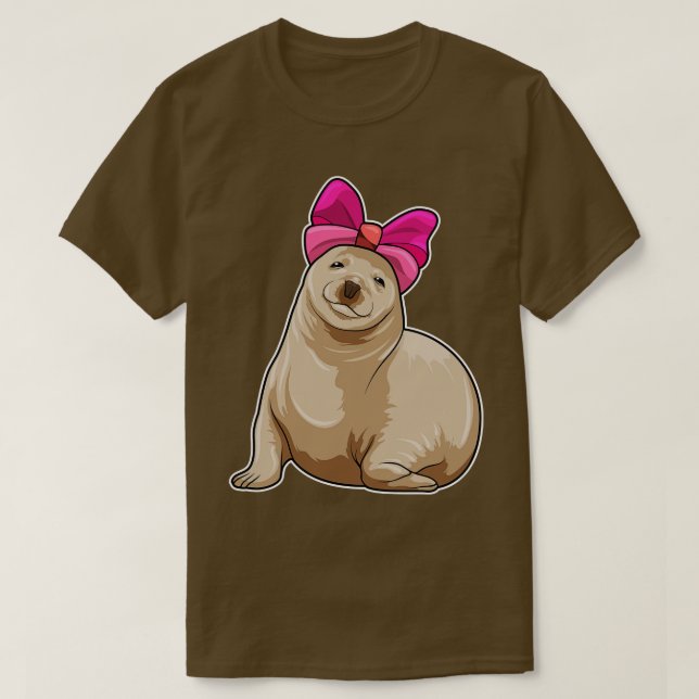 Seal with Ribbon T-Shirt (Design Front)
