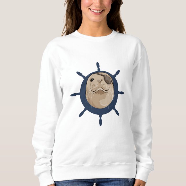 Seal with Ship rudder Sweatshirt (Front)